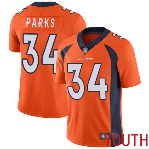 Youth Denver Broncos 34 Will Parks Orange Team Color Vapor Untouchable Limited Player Football NFL Jersey